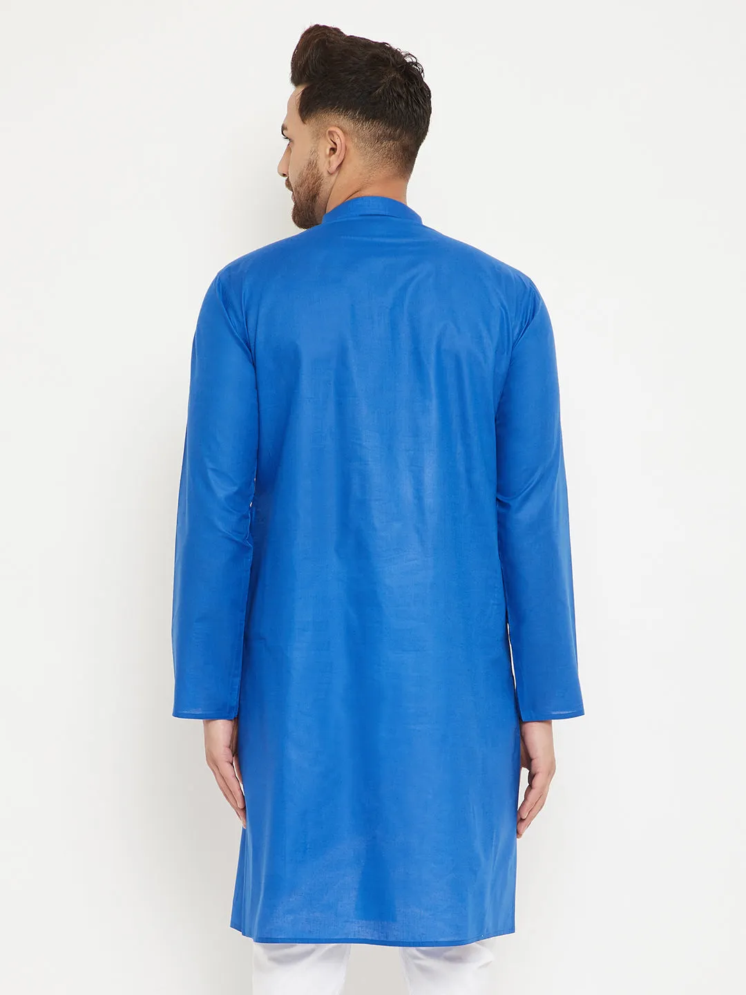 Vastramay Blue Cotton Baap Beta Kurta