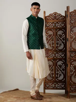 Vastramay Green Jacket Kurta Pyjama Set