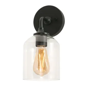 William 12 In. Armed Sconce Black Finish