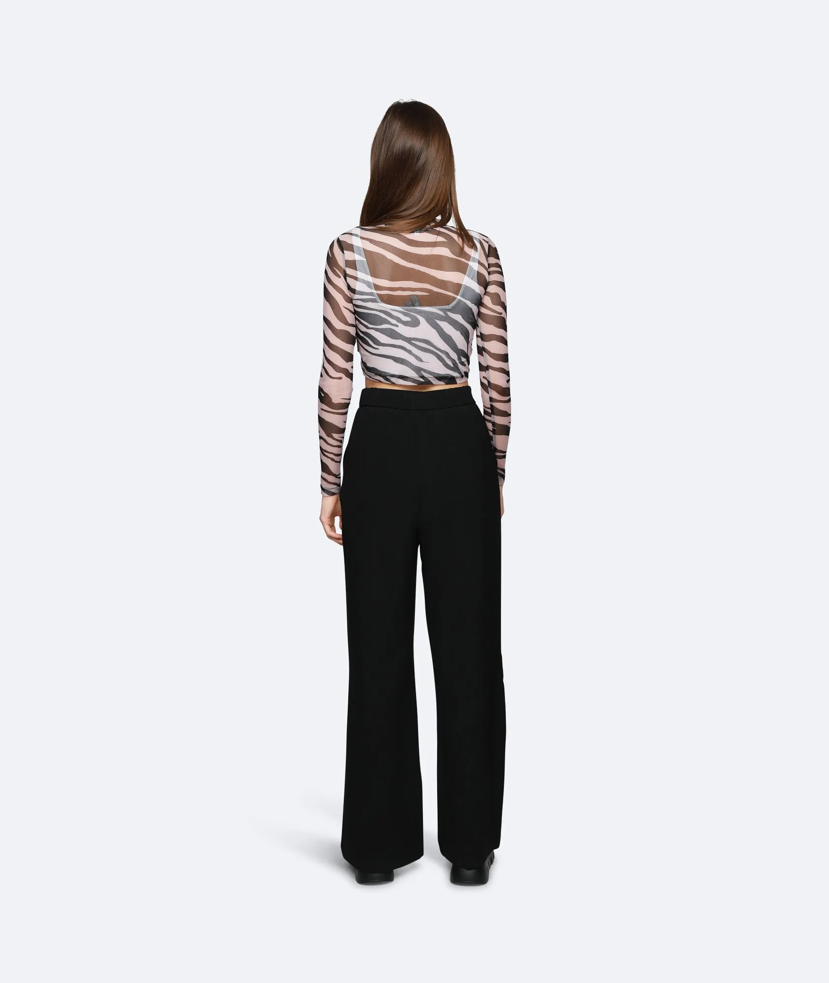 Zebra Mesh Top - Brown/ Black